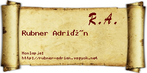 Rubner Adrián névjegykártya
