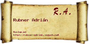 Rubner Adrián névjegykártya